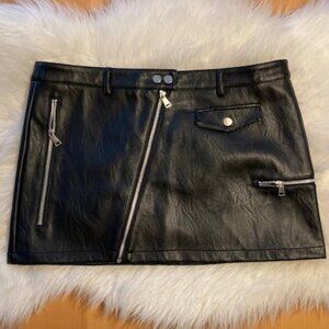 Topshop Faux Leather Mini Skirt, size UK14/US10